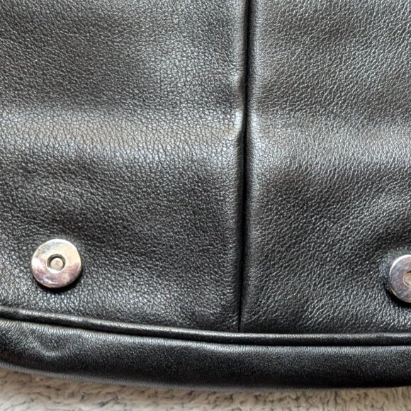 COLE HAAN ALEXA BLACK LEATHER BAGUETTE BUCKLE SHOULDER BAG - Picture 4 of 12